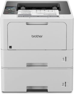 Brother HL-L5210DWT Business Monochrome Laser Printer with Dual Trays, Wireless and Gigabit Ethernet Networking, White