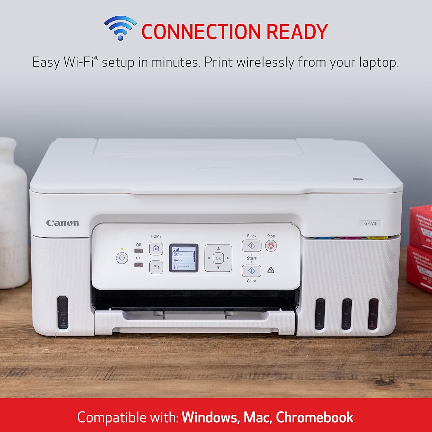Canon 5805C022 MegaTank G3270 All-in-One Wireless Inkjet Printer. for Home Use, Print, Scan and Copy,White 7