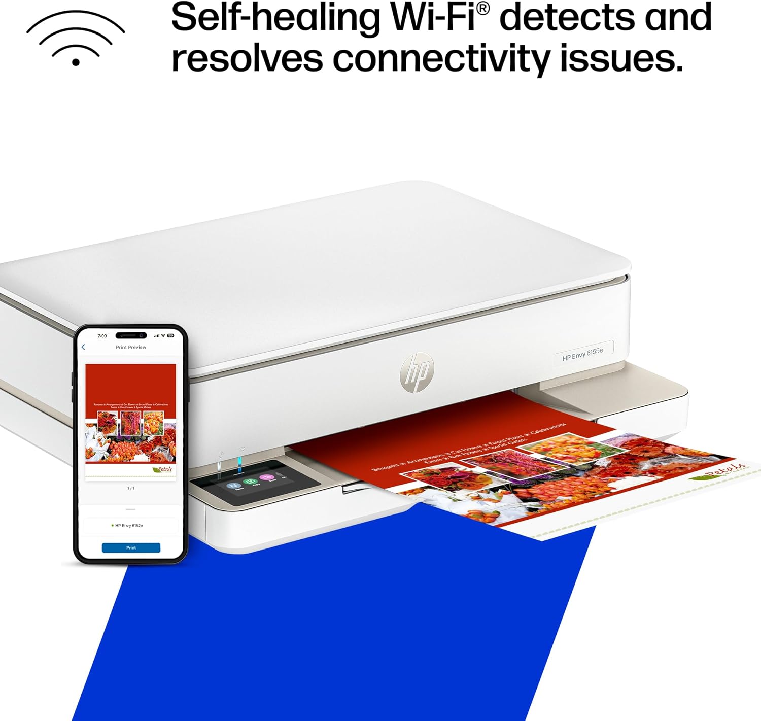 HP 714L5A Envy 6155e Wireless All-in-One Color Inkjet Printer, Portobello, Print, scan, copy, Duplex printing Best-for-home 10