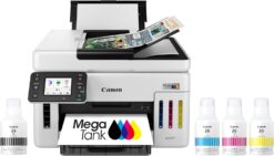 Canon 6882C002 Megatank GX6120 Wireless All-in-One Printer, Print, Scan and Copy, with 2.7" LCD Touch Screen and Auto Document Feeder, White