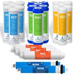 Express Water 3 Year Reverse Osmosis System Replacement Filter Set, 23 Water Filters with 50 GPD RO Membrane