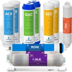 Express Water FLTSETALKUV1110Q 1 Year Reverse Osmosis System Filter Set, 11 Filters with 100 GPD RO Membrane