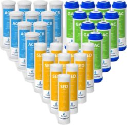 Express Water FLTSETC10G10S10 5 Year Reverse Osmosis System Replacement Filter Set, 30 Filters, Carbon GAC, ACB, Sediment SED Filters