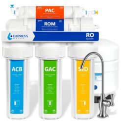 Express Water RO10D Reverse Osmosis Water Filtration System, 5 Stage RO Water Filter System with Faucet and Tank