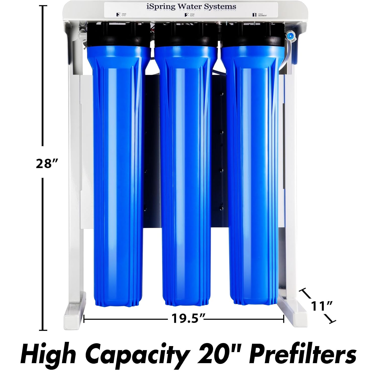 iSpring RCB3P Tankless Reverse Osmosis Filtration System, 300 GPD Under Sink RO System 3
