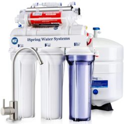 iSpring RCC7AK-UV, NSF Certified, 7-Stage Under Sink Reverse Osmosis Water Filtration System with Alkaline Remineralization