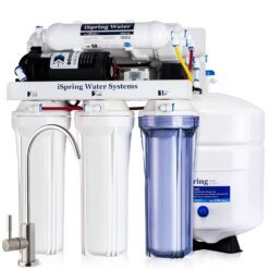 iSpring RCC7P 75 GPD Reverse Osmosis System with Pump, 5-Stage Boosted Performance Under Sink RO Water Filtration System