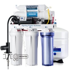 iSpring RCC7P-BLK, 5-Stage Reverse Osmosis System with Booster Pump, RO Water Filtration System, Sleek Black RO Faucet