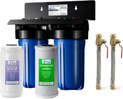 iSpring WGB21B-DS+AHPF12MNPT16X2 2-Stage Whole House Water Filtration System w/CTO Filter and Anti-Scale Filter