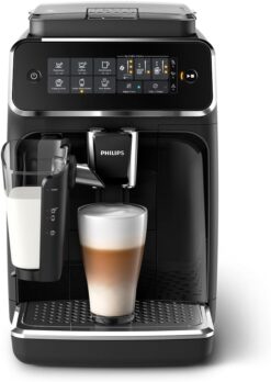 3200 Series Fully Automatic Espresso Machine, LatteGo Milk Frother, 5 Coffee Varieties, Intuitive Touch Display