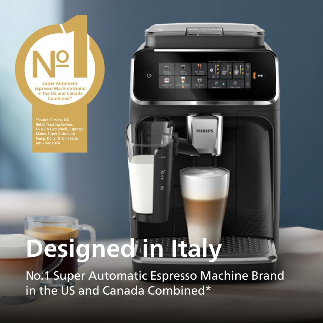 3300 Series Fully Automatic Espresso Machine with LatteGo Milk System and integrated grinder 6