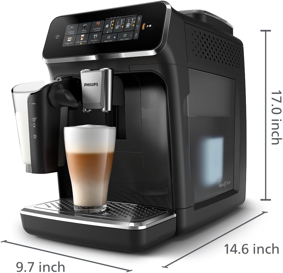 3300 Series Fully Automatic Espresso Machine with LatteGo Milk System and integrated grinder 9