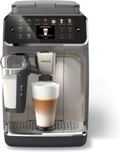 Philips EP4444/90 4400 Series Fully Automatic Espresso Machine, LatteGo Milk System, Integrated Grinder, 12 Hot & Iced Coffee Pre-Sets