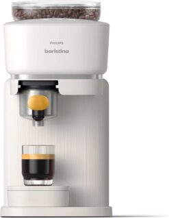 Philips BAR310/50 Baristina Espresso Machine, Grind, Tamp & Brew Coffee Beans in One Swipe