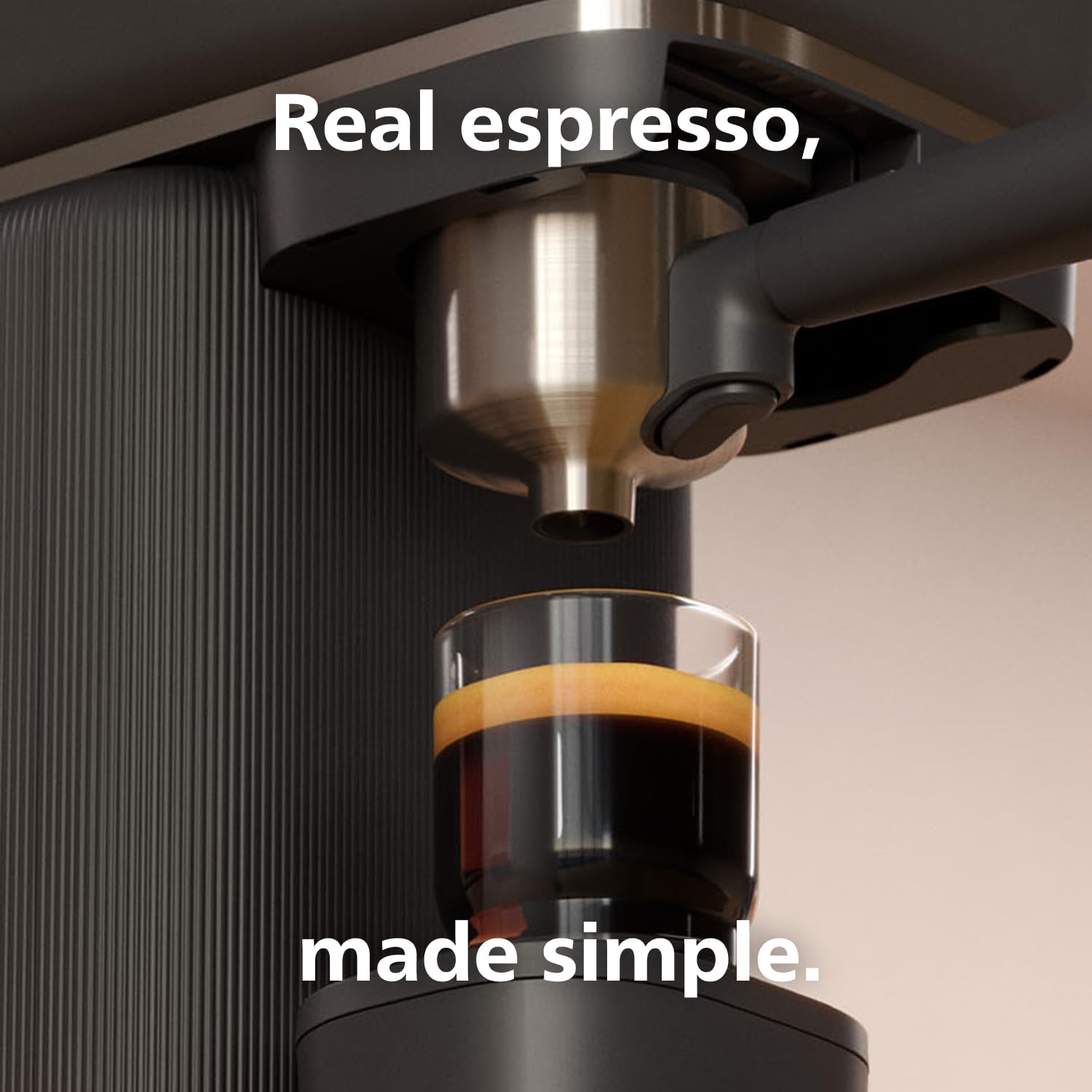 Baristina Espresso Machine, Grind, Tamp & Brew Coffee Beans in One Swipe, Compact 1
