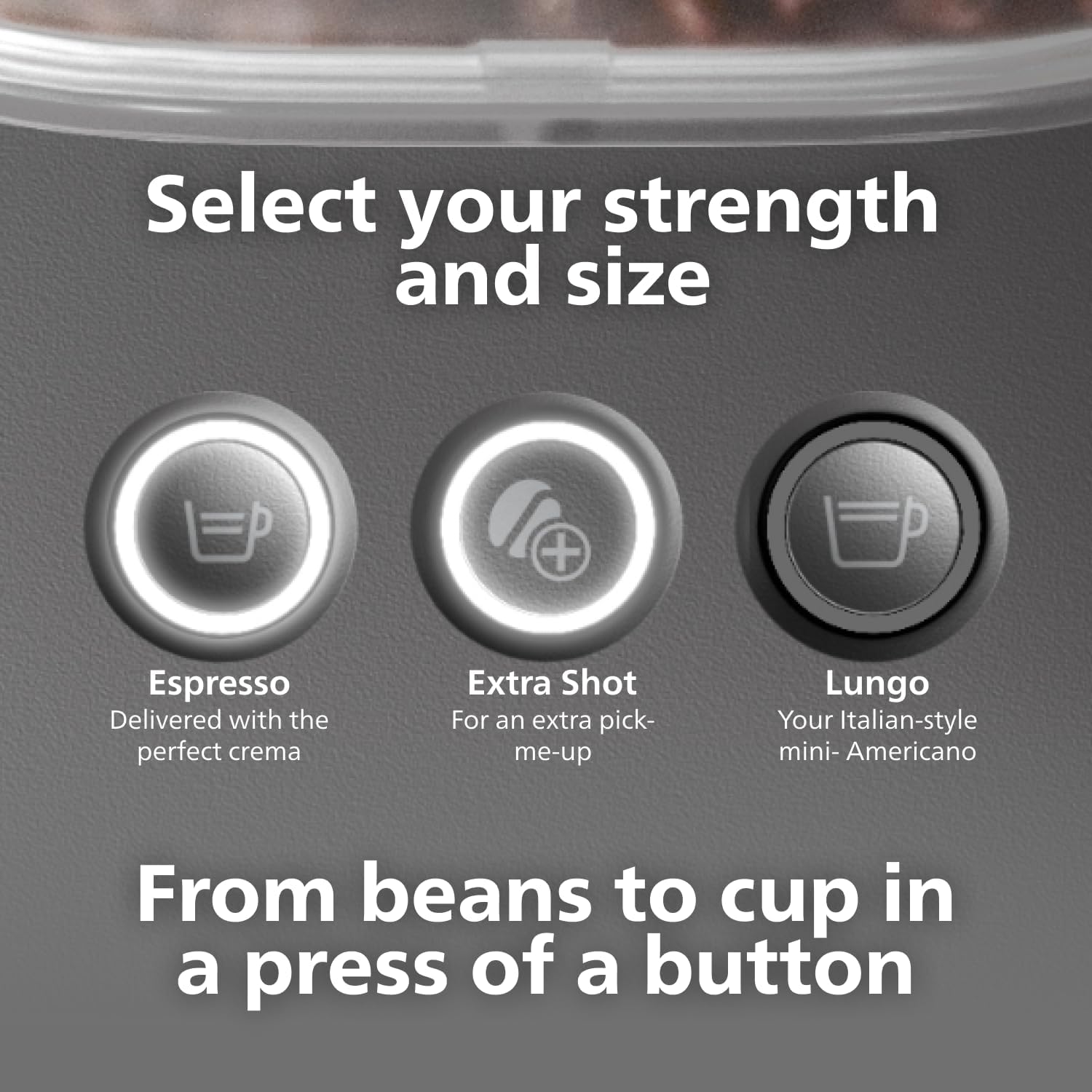 Baristina Espresso Machine, Grind, Tamp & Brew Coffee Beans in One Swipe, Compact 4