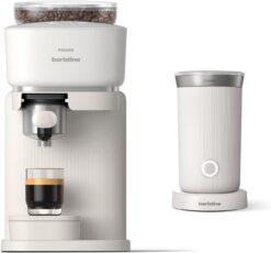 Baristina Espresso Machine+Milk Frother Bundle. Real espresso. Compact coffee machine,portafilter