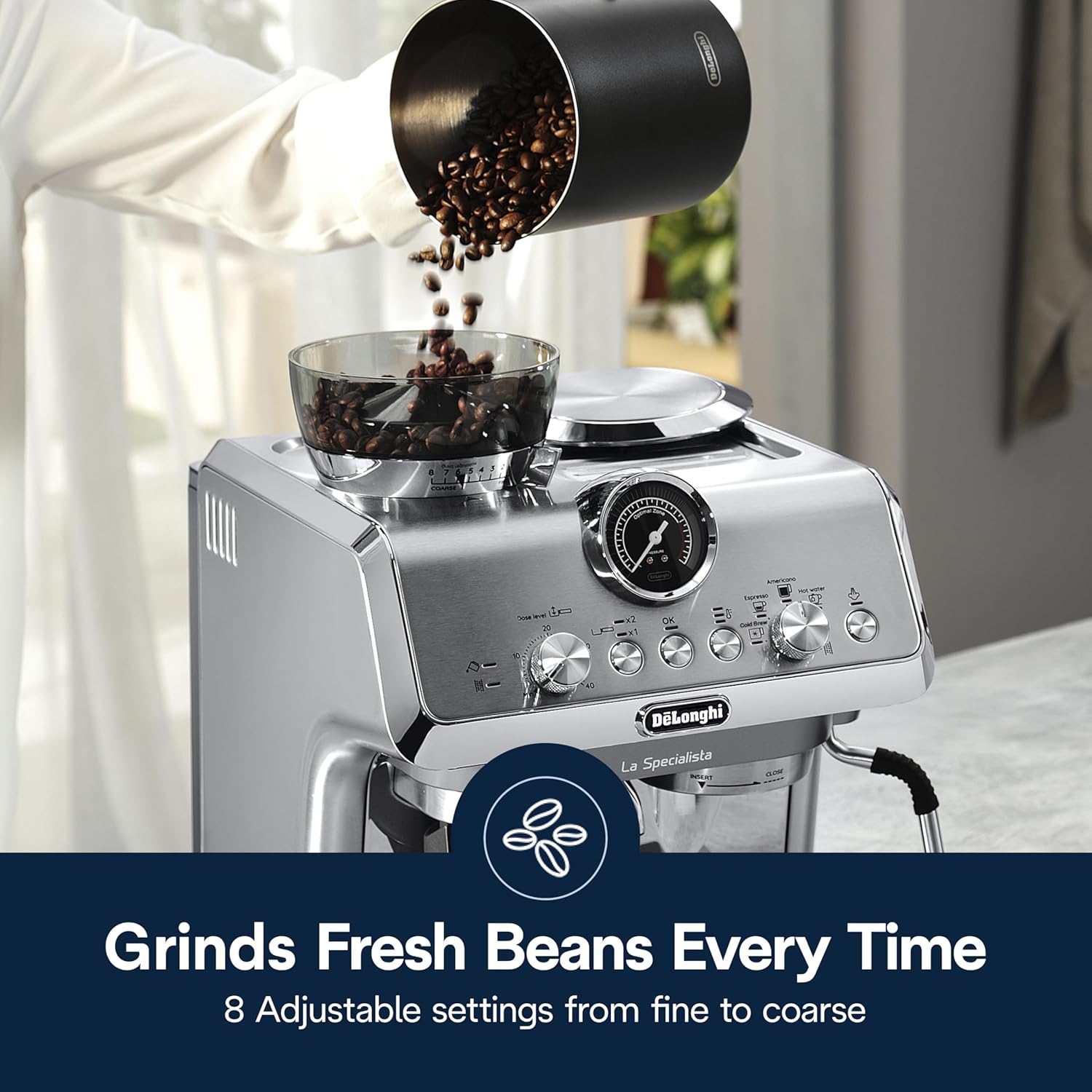 De'Longhi EC9255M La Specialista Arte Evo Espresso Machine - Compact Cold Brew Coffee Maker with Grinder 7