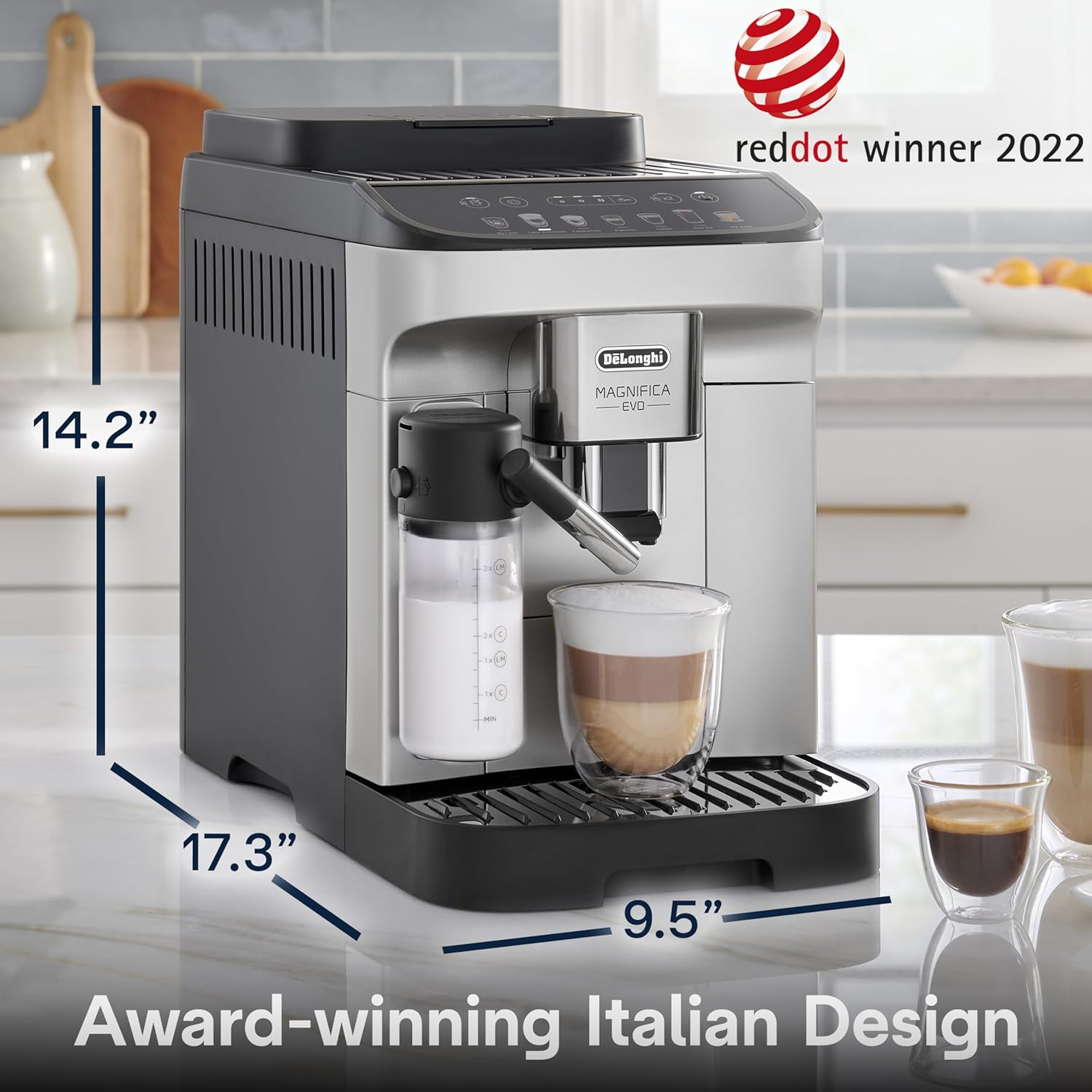 De'Longhi ECAM29084SB Magnifica Evo Automatic Espresso & Coffee Machine with Auto Milk Frother, Silver 1