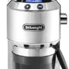 De'Longhi KG521.M Dedica Conical Burr Grinder with Portafilter Attachment, 6.9 x 11.2 x 18.1 inches, Silver