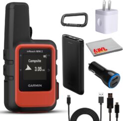 Garmin inReach Mini 2 Satellite Communicator, Lightweight Compact Rugged Design, Portable GPS Handheld (Flame Red)