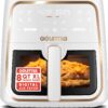Gourmia 8 Qt Air Fryer, 8 Presets with Digital Display, FryForce 360° Technology, White