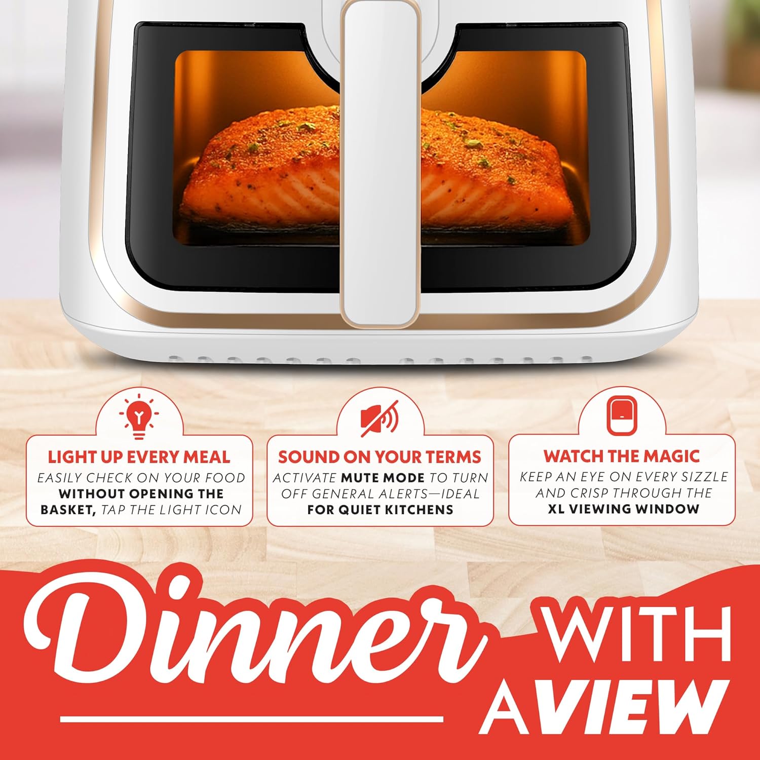 Gourmia 8 Qt Air Fryer, 8 Presets with Digital Display, FryForce 360° Technology, White 4