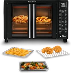 Gourmia GTF7460 French Door Air Fryer – 25 Qt Large Capacity Convection Oven, Fryforce 360°