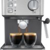 Mr. Coffee 2213533 Compact Espresso Maker, Espresso Machine With Steam Wand, 15-Bar Pump Automatic Espresso Machine