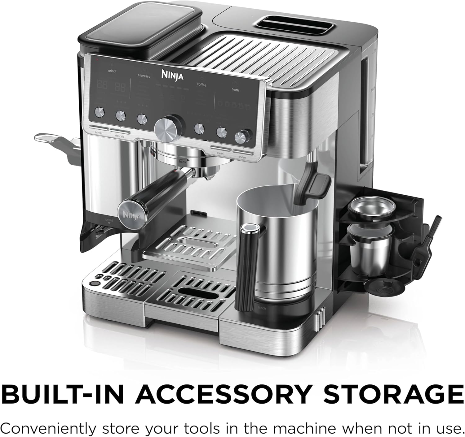Ninja ES701 Luxe Café Pro Series, Espresso Machine, Drip Coffee, Cold Brew, Hot Water, Integrated Tamper 11
