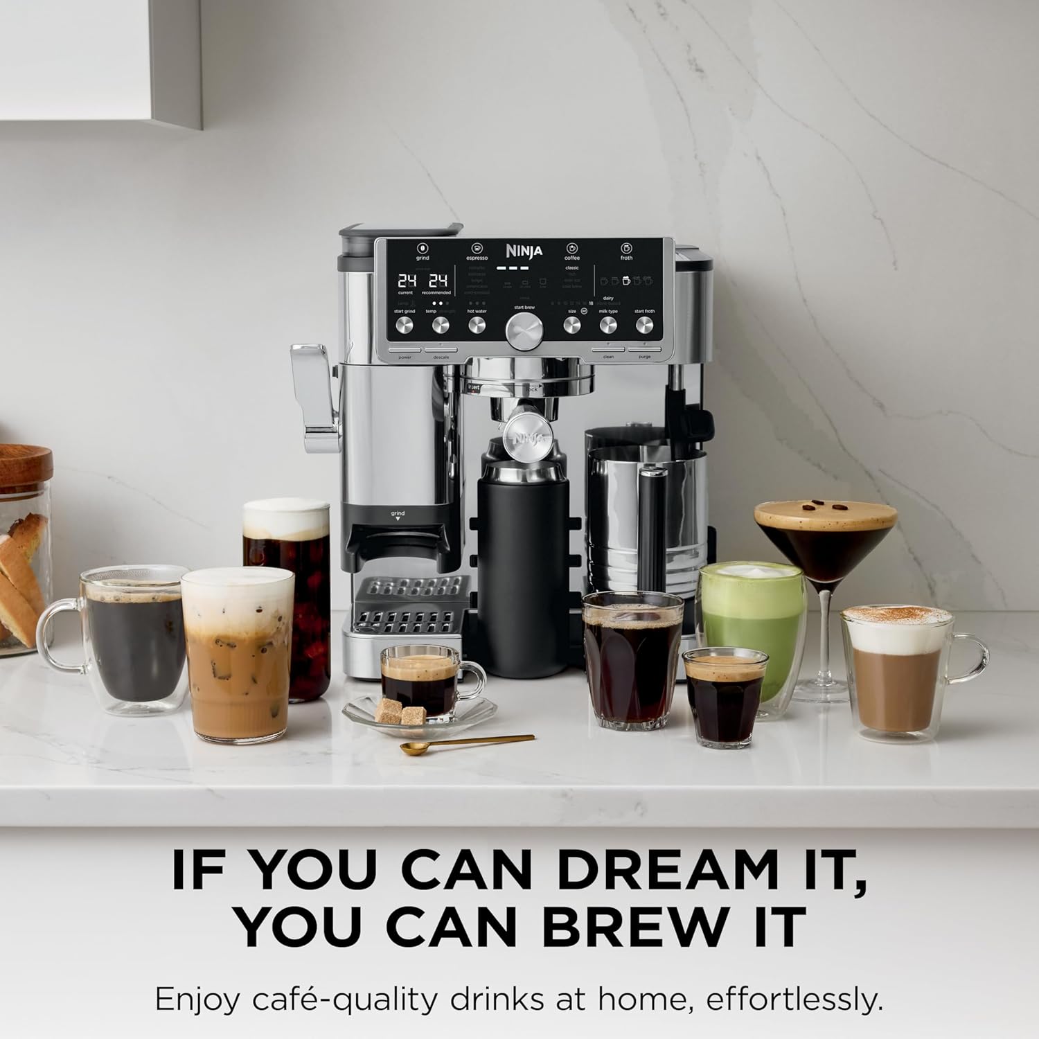 Ninja ES701 Luxe Café Pro Series, Espresso Machine, Drip Coffee, Cold Brew, Hot Water, Integrated Tamper 9