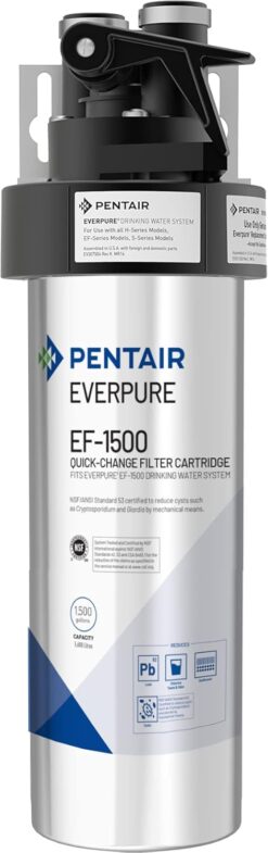 Pentair Everpure EF-1500 Full Flow Drinking Water System, EV985800, NSF Certified to Reduce Lead, includes Filter Head