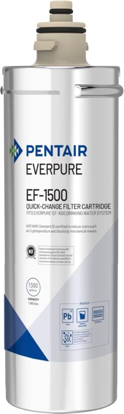 Pentair Everpure EF-1500 Quick-Change Filter Cartridge, EV985850, NSF Certified to Reduce Lead