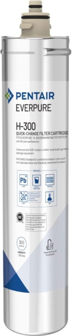 Pentair Everpure H-300 Quick-Change Filter Cartridge, EV927072, NSF Certified to Reduce Lead