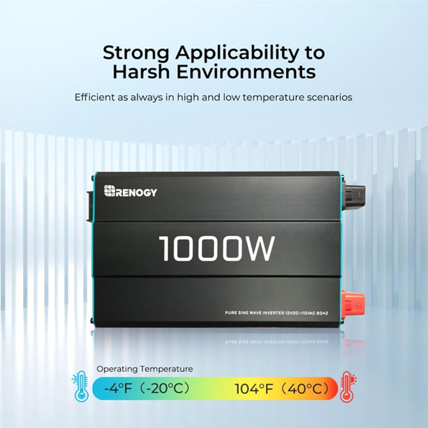 Renogy 1000W Pure Sine Wave Inverter 12V DC to 120V AC Converter for Home, RV, Truck, Off-Grid Solar Power 110V 5