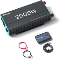 Renogy Inverter P2 2000W Pure Sine Wave Inverter 12V DC to 110V AC Converter, Off-Grid Solar Power Inverters