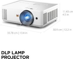 ViewSonic PA503HD 4000 Lumens High DLP Brightness Projector with 1.1x Optical Zoom, USB, and HDMI inputs for Home and Office