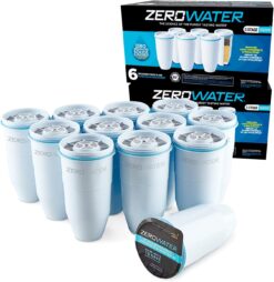 ZeroWater Official Replacement Filter - 5-Stage 0 TDS Filter Replacement - System IAPMO Certified to Reduce Lead, 12-Pack