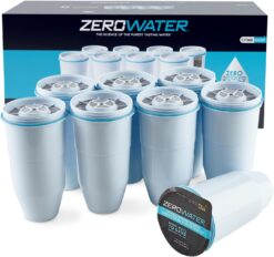 ZeroWater Official Replacement Filter – 5-Stage 0 TDS Zero Water Replacement Filter – System IAPMO Certified to Reduce Lead, 8-Pack