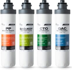 iSpring F4DS 6-Month Replacement Supply Filter Cartridge Pack Set for DS4B & DS4S, Sediment, Compound, Carbon Block and Post Carbon Filter (Pack of 1)