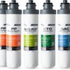 iSpring F5DS 1-Year Replacement Supply Filter Cartridge Pack Set for DS4B & DS4S