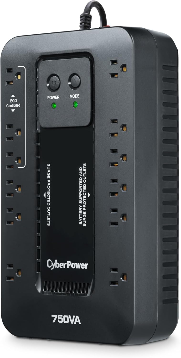 CyberPower EC750G Ecologic Battery Backup & Surge Protector UPS System 1