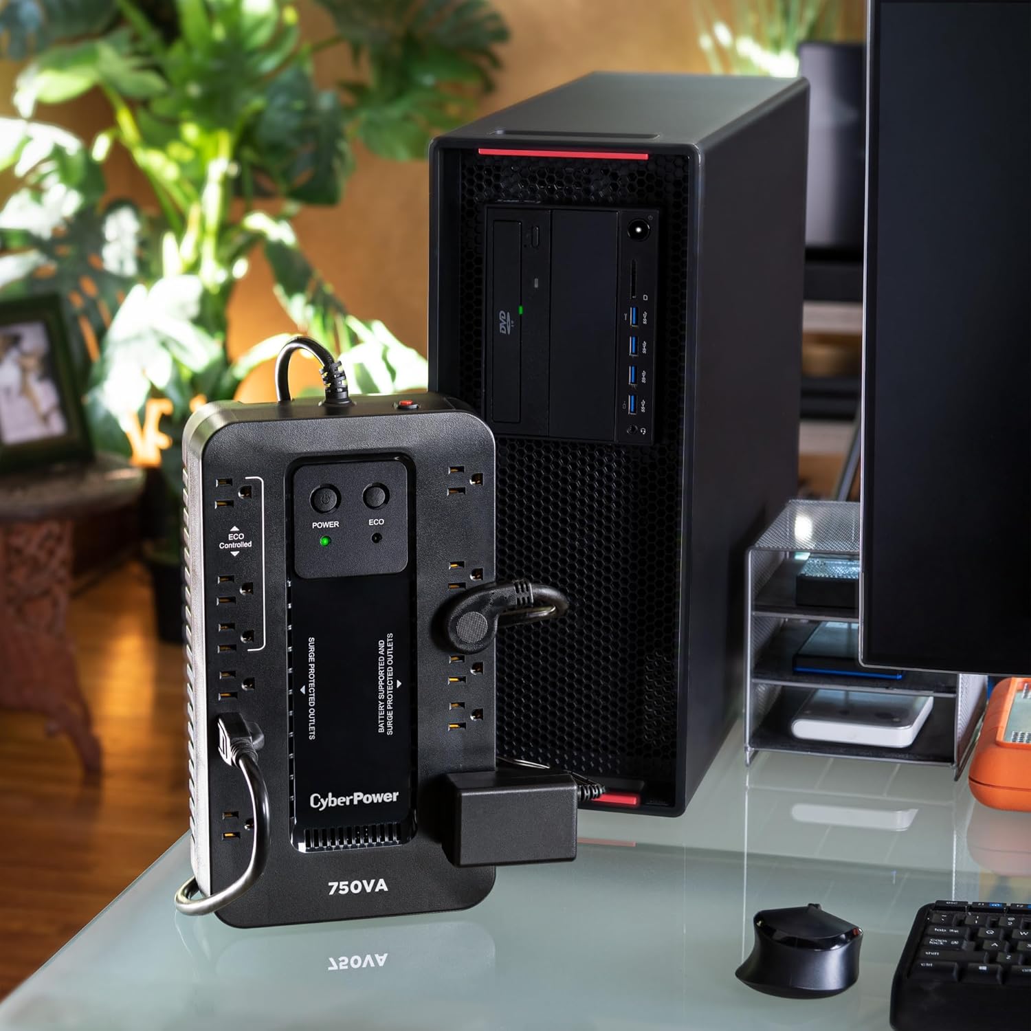 CyberPower EC750G Ecologic Battery Backup & Surge Protector UPS System 6