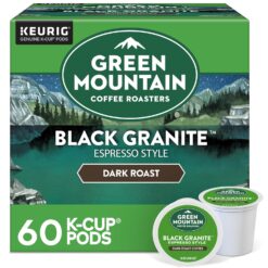 Green Mountain Coffee Roasters Black Granite, Keurig Single Serve K-Cup Pods, Espresso Style Dark Roast, 60 Count (6 Packs of 10)