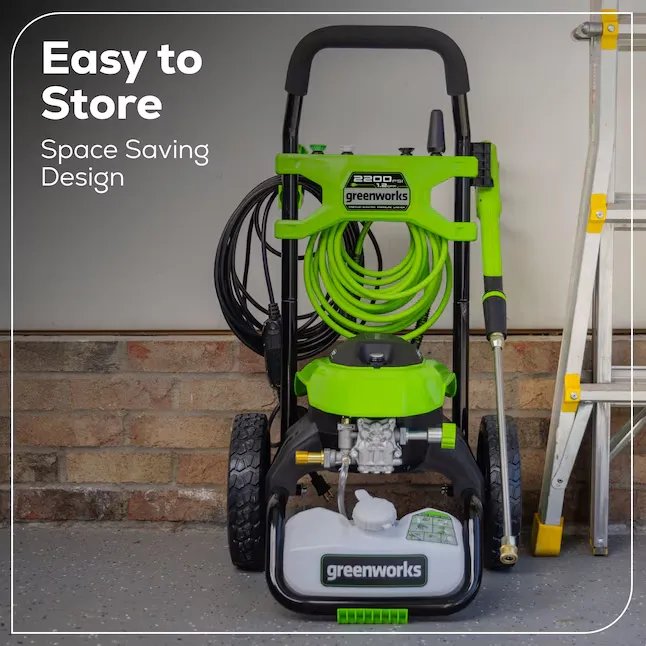 Greenworks GPW2201 2200-PSI 1.2-GPM Cold Water Electric Pressure washer with 4 Spray Tips 12_11zon