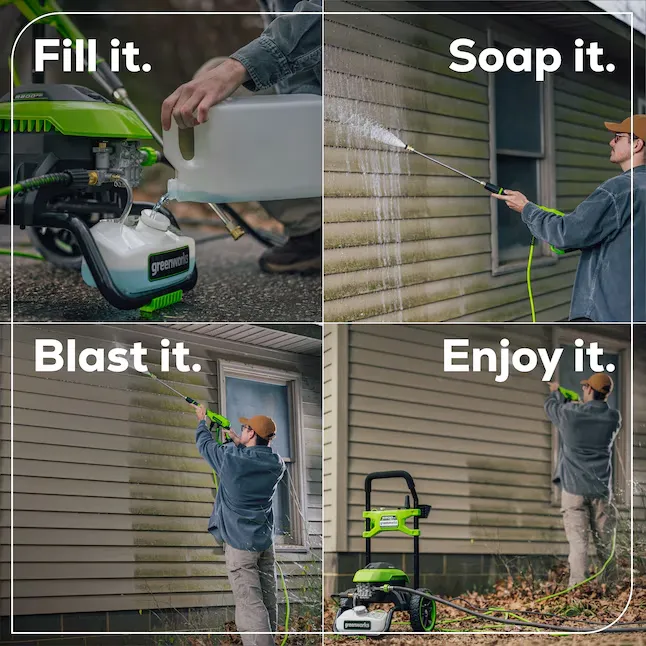 Greenworks GPW2201 2200-PSI 1.2-GPM Cold Water Electric Pressure washer with 4 Spray Tips 5_11zon