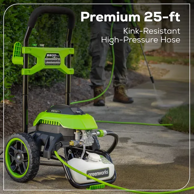 Greenworks GPW2201 2200-PSI 1.2-GPM Cold Water Electric Pressure washer with 4 Spray Tips 6_11zon