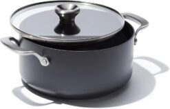 OXO CC004744-001 Professional 5QT Stock Pot with Lid, Hard Anodized Ceramic Nonstick Cookware PFAS-Free, Black