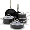 OXO CC005962-001 Enhanced 10 Piece Cookware Pots & Pans Set, PFAS-Free Ceramic Nonstick, Black