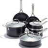OXO CC006960-001 Agility Series 10 Piece Cookware Pots and Pans Set, Ceramic Nonstick PFAS-Free, Induction, Black